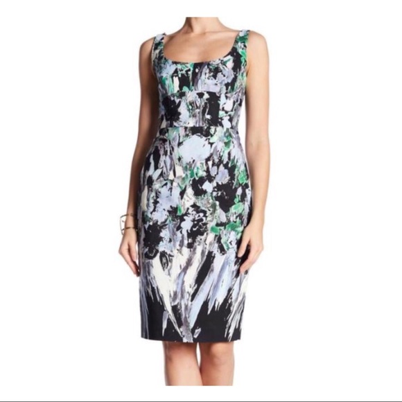 MILLY PAINTED SLEEVELESS MIDI DRESS - Picture 4 of 4